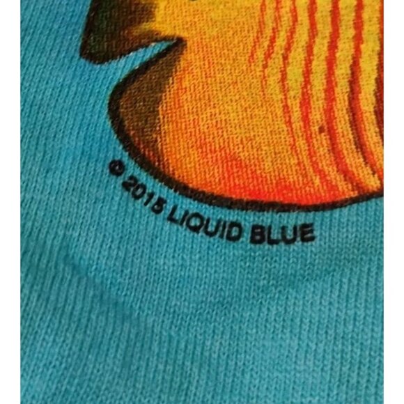 Vintage Liquid Blue T Shirt Turtles Nature Tie Dye Large Test Print - Picture 2 of 6